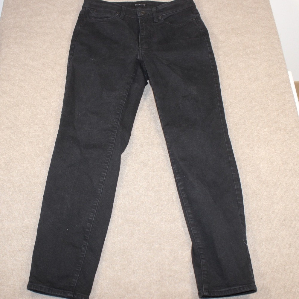 Talbots Womens Black Curvy Slim Ankle Jeans Size 6 Denim Pants